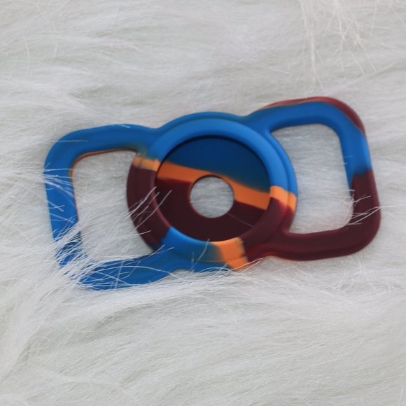 Other - Dog Collar AirTag Holder - Tie Dye Orange, Maroon, Blue Silicone